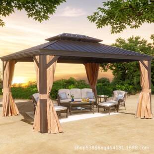 卢森堡3*3.65M户外铝合金凉亭别墅庭院遮阳防雨亭花园四角亭厂家