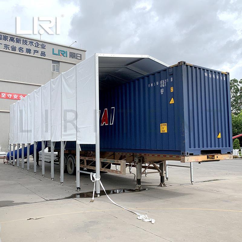 铝合金遮阳防晒大型装柜货车户外手动推拉伸缩大棚仓库篷房丽日
