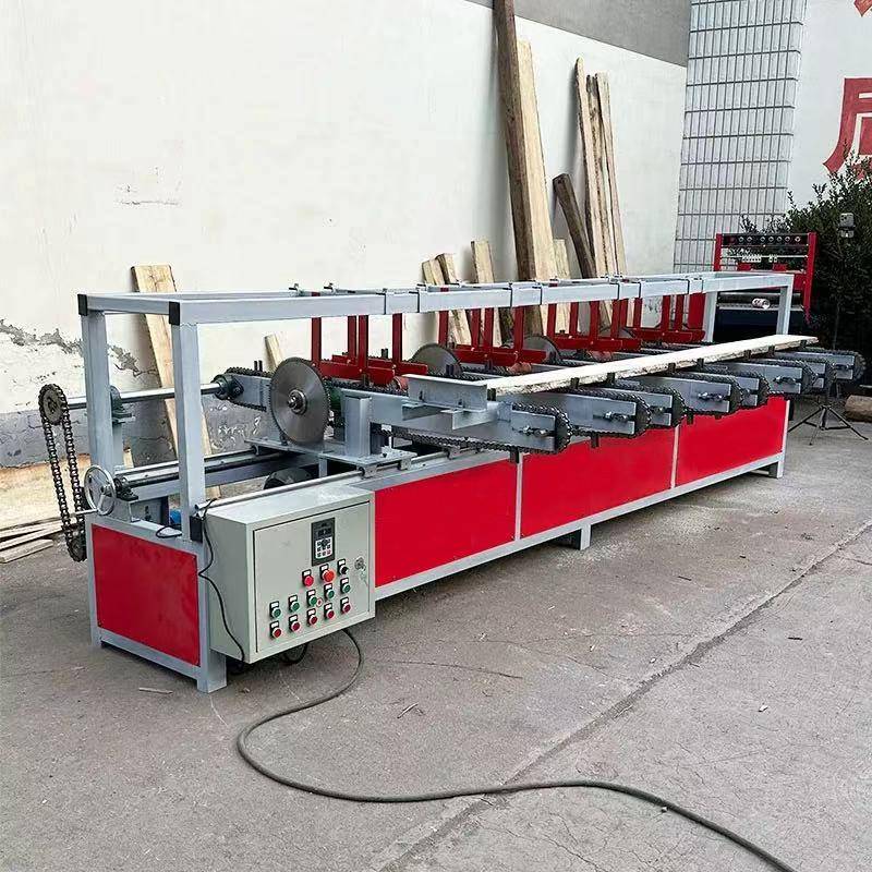 双端齐头锯木工机器手动推台锯全自动双头木托盘齐边锯双头断料锯