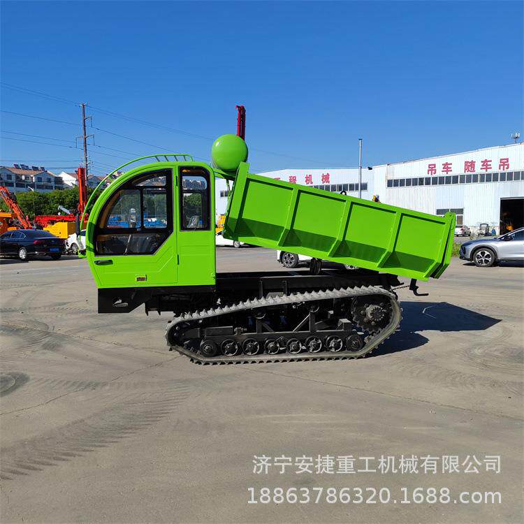 全地形履带运输车 水渠工程混凝土运输车 8吨10吨履带自卸爬山虎