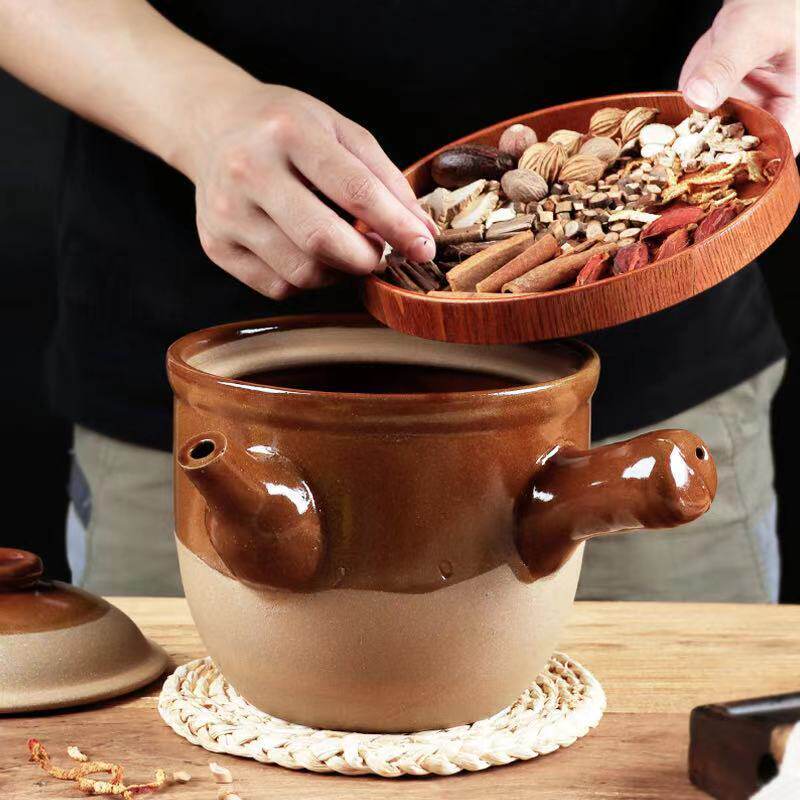 传统老式熬药壶耐高温燃气明火土陶养生煲中药罐熬药煎药土砂锅