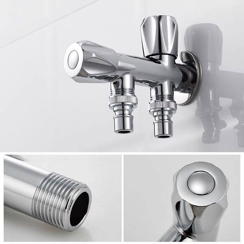 双用全铜芯一进二出一分水龙头马桶水阀双控角阀洗衣机分水器三通