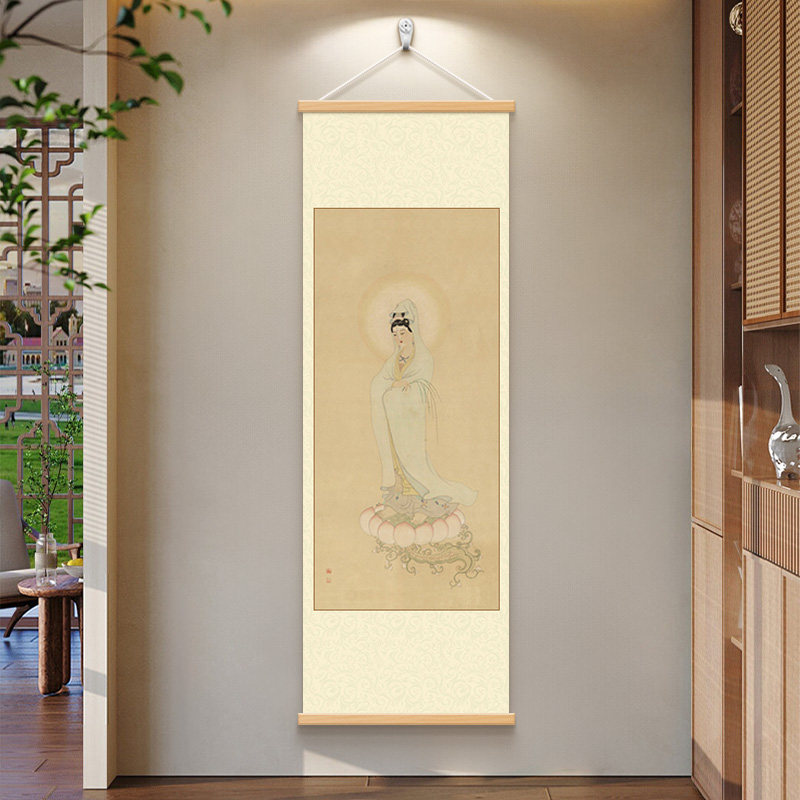 佛像装饰画观音心经地藏王画像壁画普贤文殊大势至菩萨药师佛挂画