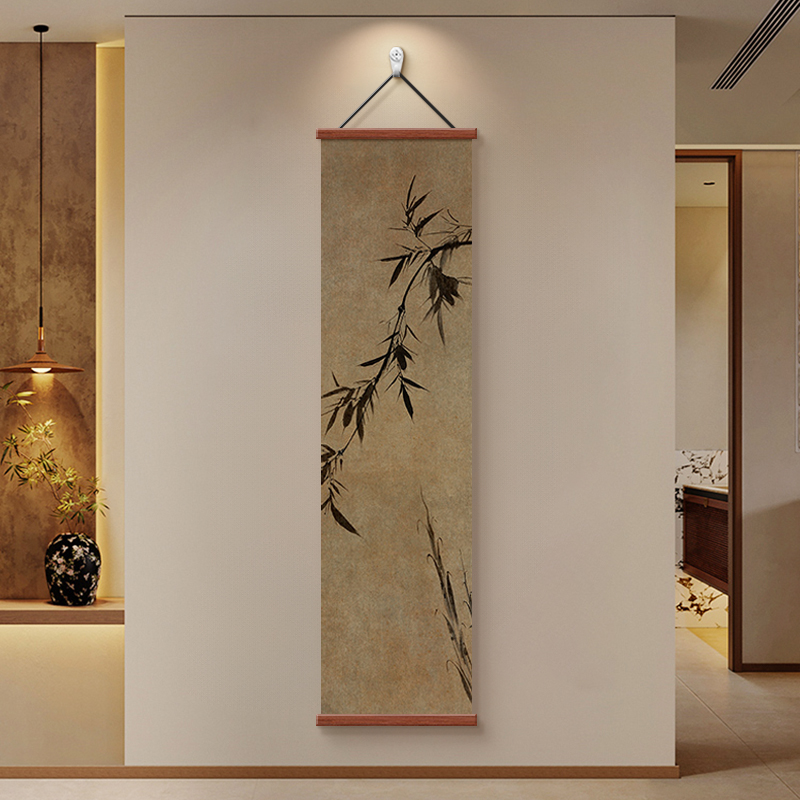 宋代美学书房茶室装饰画新中式竹子水墨画客厅玄关电视背景墙挂画图片