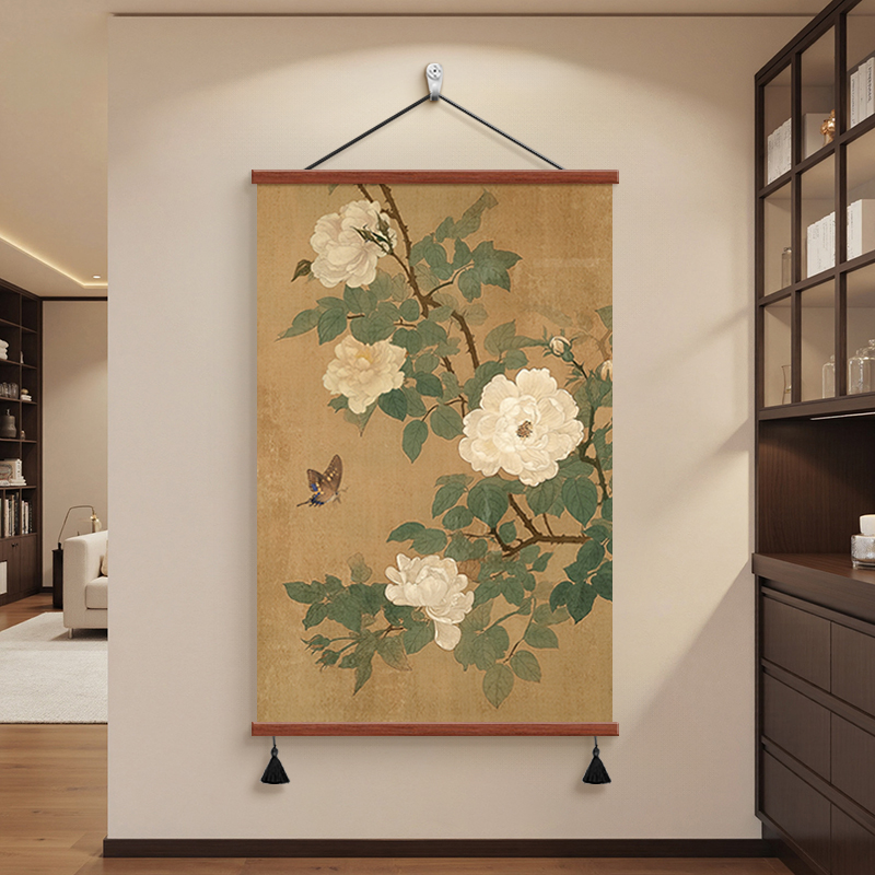新中式牡丹花挂画宋氏美学客厅沙发背景墙装饰画书房茶室餐厅壁画