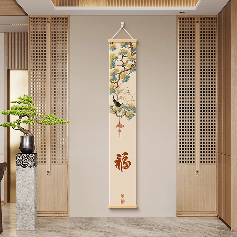 新中式花鸟祥和书房茶室玄关挂画