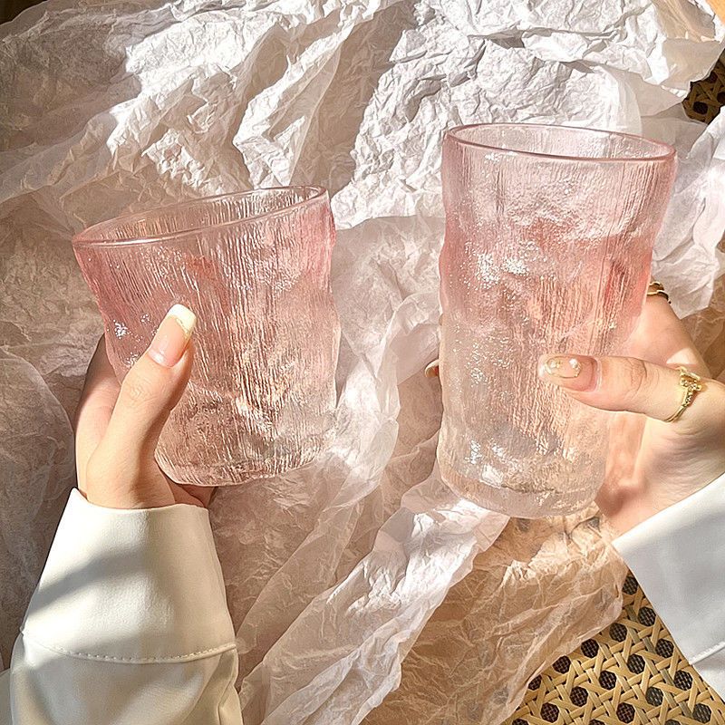 冰川玻璃杯喝水杯家用耐高温ins