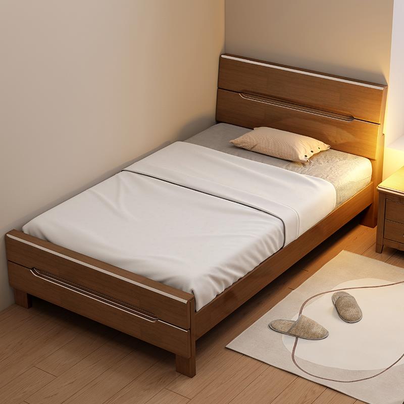 中式实木床小户型省空间床家用1米2单人床1.35储物1.5m/1.8双人床