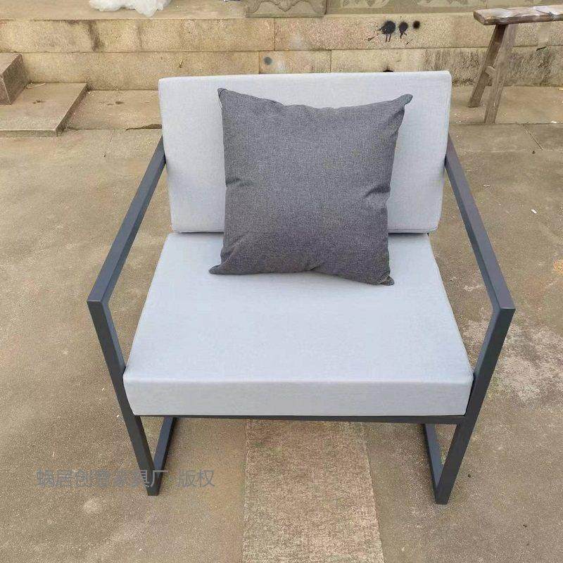 户外桌椅套装沙发组合单人双人茶几边几防水皮革防晒铁艺镀锌窄边