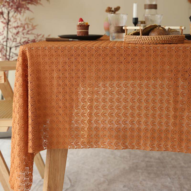 中古洋房法式乡村复古高级感桌布长方形蕾丝茶几餐台布拍摄背景布