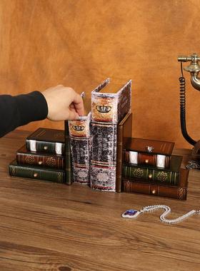 创意覆古桌面书挡摆件书房书架办公室装饰品书本夹书立架书靠摆设