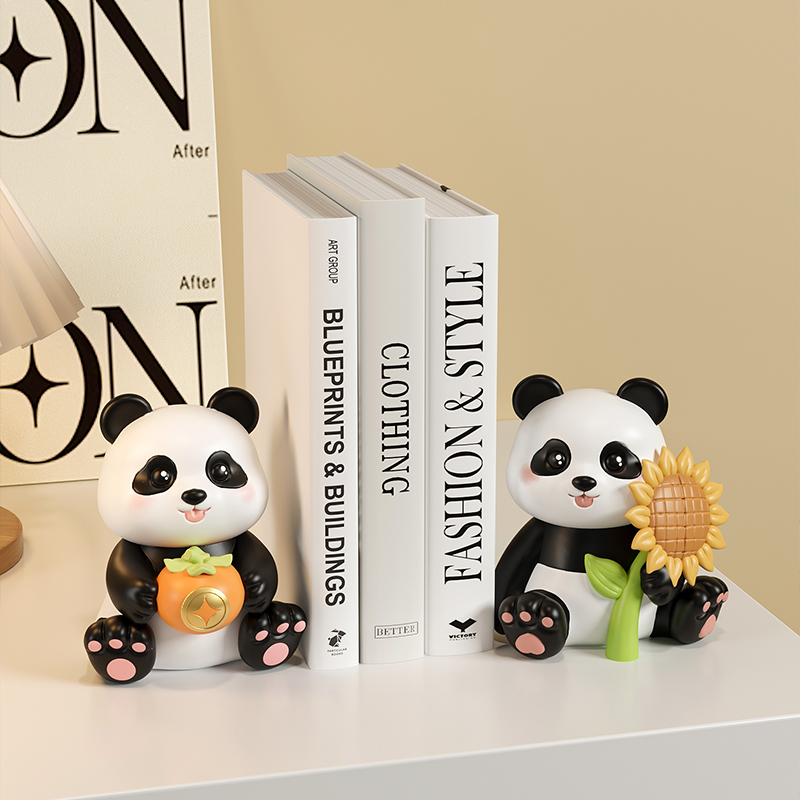 熊猫书挡治愈系可爱儿童房桌面装饰品小摆件家居生日礼物女生闺蜜