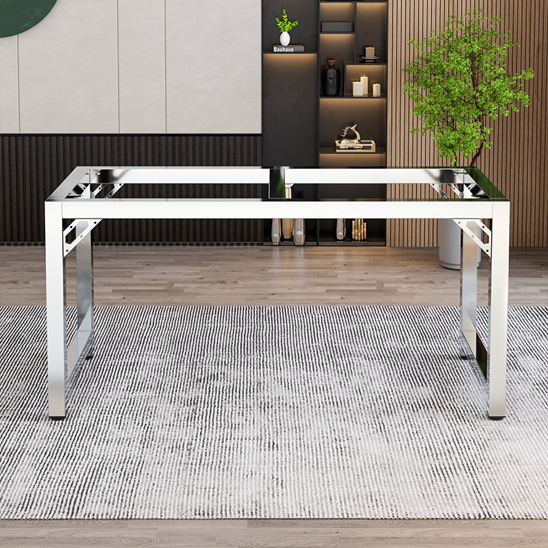 不锈钢无c磁加厚长方形简约现代桌腿支架餐桌办公室会议桌茶几底