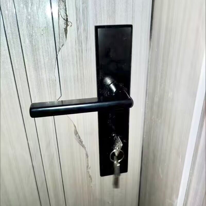 大门锁面板304不锈钢把手金色黑色双开加厚别墅双开门85入户锁