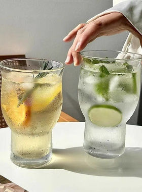 FGHGF冰美式咖啡杯大容量气泡水杯小众宽口玻璃杯冷饮杯果茶杯