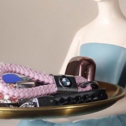 2025新款轻奢树脂欧式玄关钥匙收纳托盘装饰品入户家用创意