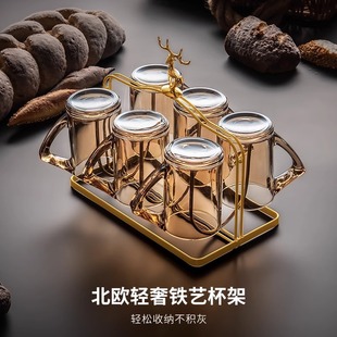简约凉水壶 轻奢风创意杯子家用喝水杯客厅耐热防爆玻璃杯套装