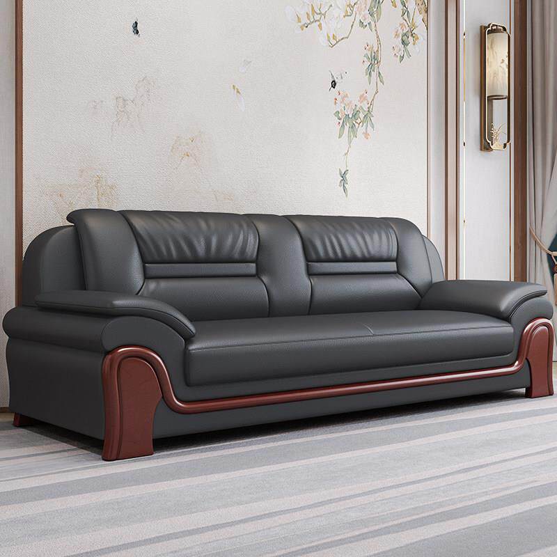 办公沙发店面用简约中式商务会客接待真皮办公室沙发茶几客厅套装