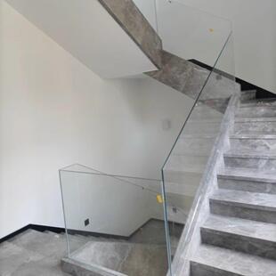 楼梯扶手室内家用阳台钢化玻璃护栏现代别墅不锈钢扶手栏杆自装