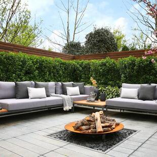 定制户外沙发防水坐垫藤椅方形庭院卡座长条椅凳连身靠背海绵垫子