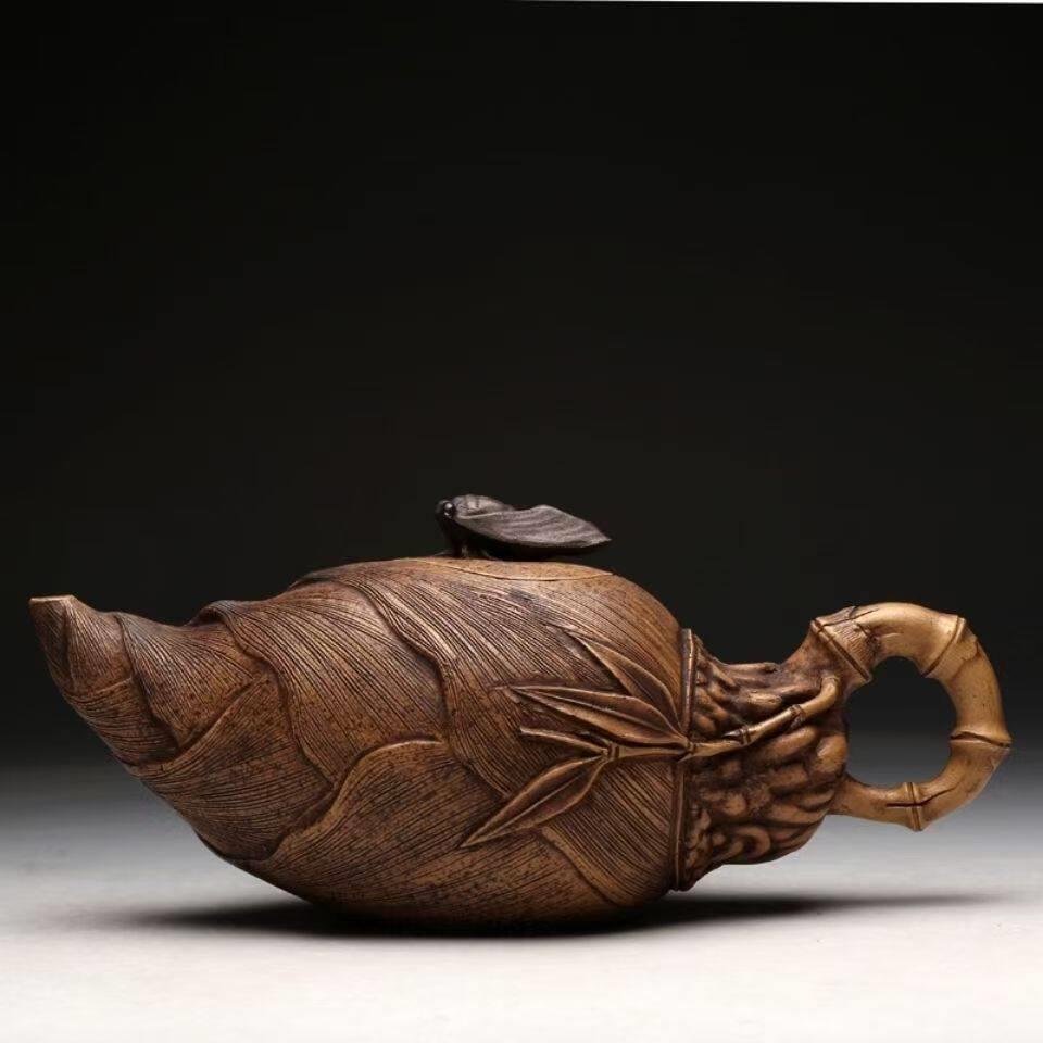 清仓回流老紫砂壶宜兴老壶陈鸣远全手工制作 竹笋壶西施石瓢茶壶