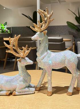 北欧风麋鹿摆件家居装饰品创意客厅酒柜办公室摆设简约轻奢工艺品