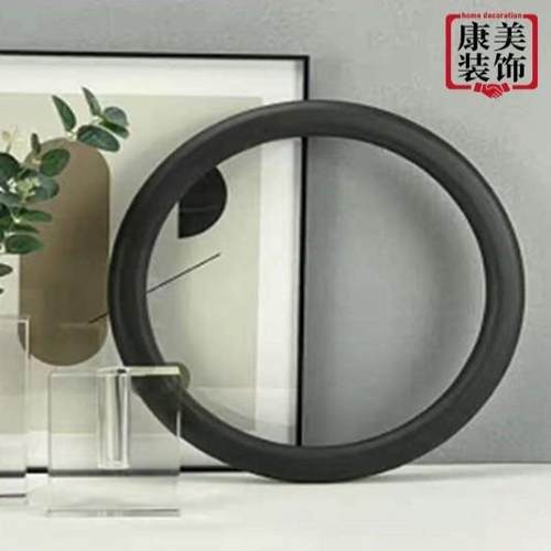 北欧几何圆圈圆环艺术摆件软装样板间样品屋展示中心茶几电视柜家