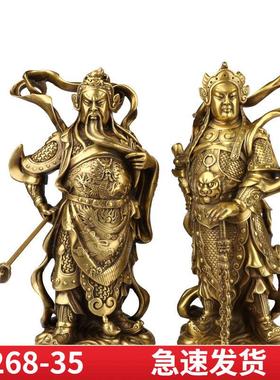 黄铜韦陀铜像菩萨摆件礼品韦陀伽蓝关公韦陀客厅公司装饰工艺品