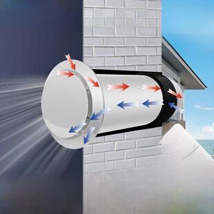 通壁式综合排风机新风系统双向家用壁挂式排风机静音窗排风机功能