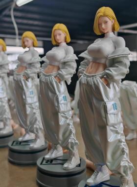 【现货】小漫 白兔糖 七龙珠 人造人18号 模型模型 雕像 gk人物