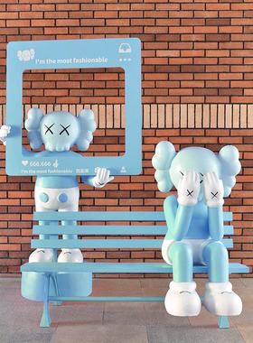 网红拍照打卡暴力熊芝麻街雕塑奶茶店门口商场潮玩装饰吸引人摆件