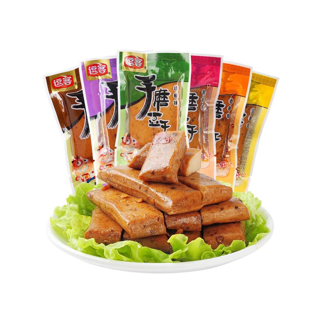 逗客豆干手磨豆干重庆特产卤味零食小吃休闲食品麻辣素食散装食品