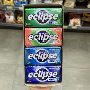 代购易极eclipse无糖清香刘亦菲同款柠檬西瓜味冰凉润喉糖薄荷糖