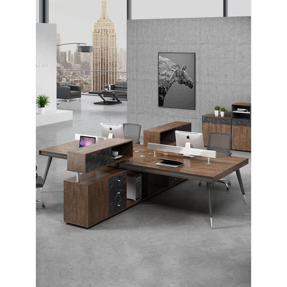 员工职员办公桌4人位四双面对面简约电脑办公室桌椅组合桌子创意