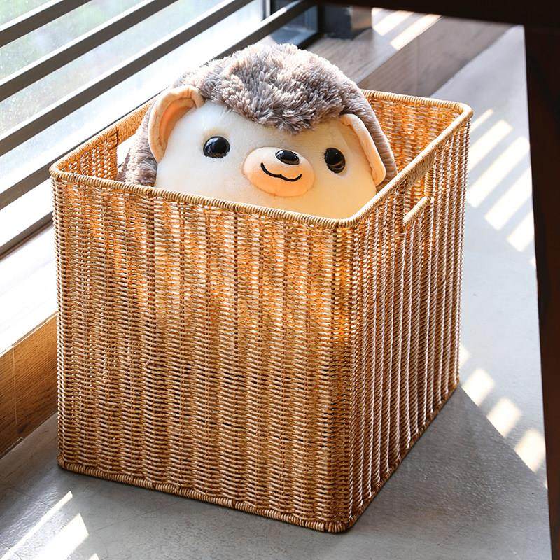 塑料仿藤编收纳筐方形格子柜编织卡莱克篮子书架电视柜置物储物筐,收纳整理,收纳筐,淘宝优惠券,粉丝福利购,淘宝优惠卷