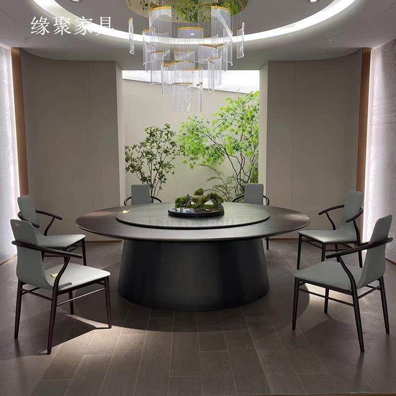 酒店餐桌电动大圆桌岩板转盘实木餐桌饭店饭厅包厢桌椅15人20人桌,住宅家具,岩板餐桌,淘宝优惠券,粉丝福利购,淘宝优惠卷