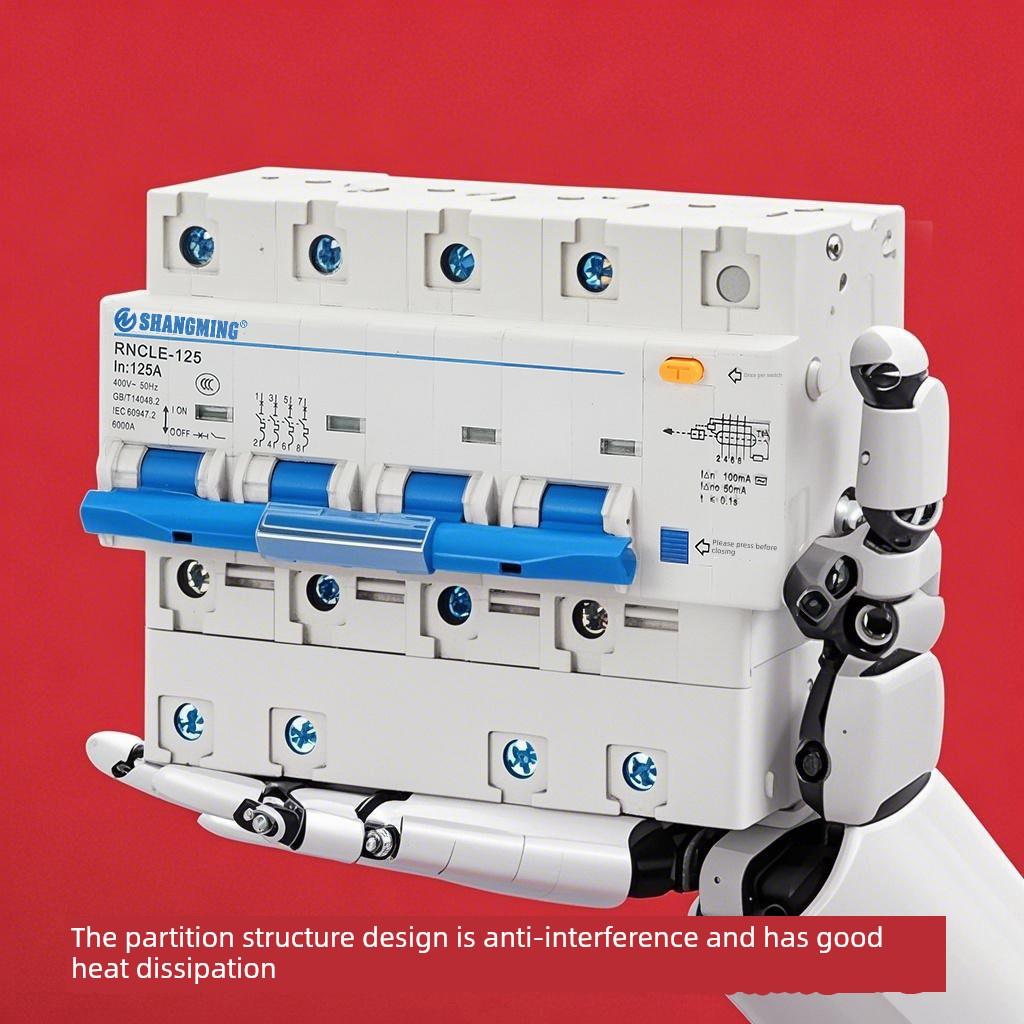 上海人民导轨漏电断路器Dz47Le漏电保护器80A100A125A漏电保护空