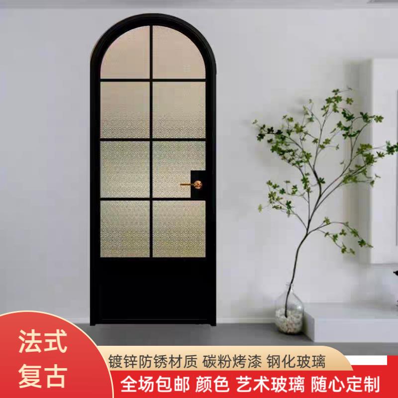 法式覆古弧形室内门玻璃门房间门平开门浴室门书房门化妆室厕所门