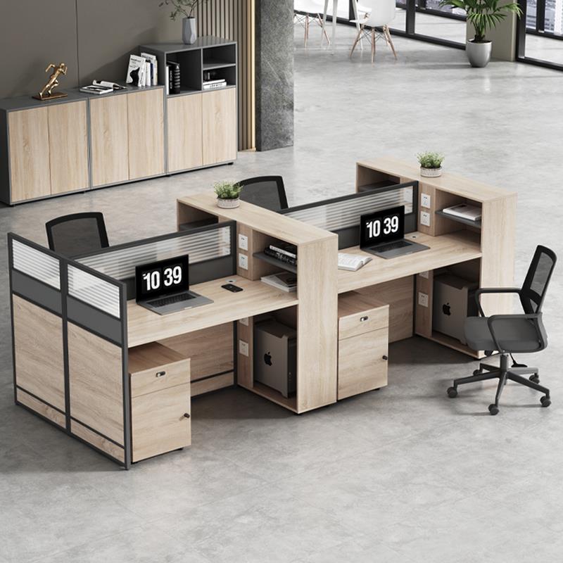 职员办公桌椅组合办公室简约员工工位家俱四六人位屏风卡位办公桌