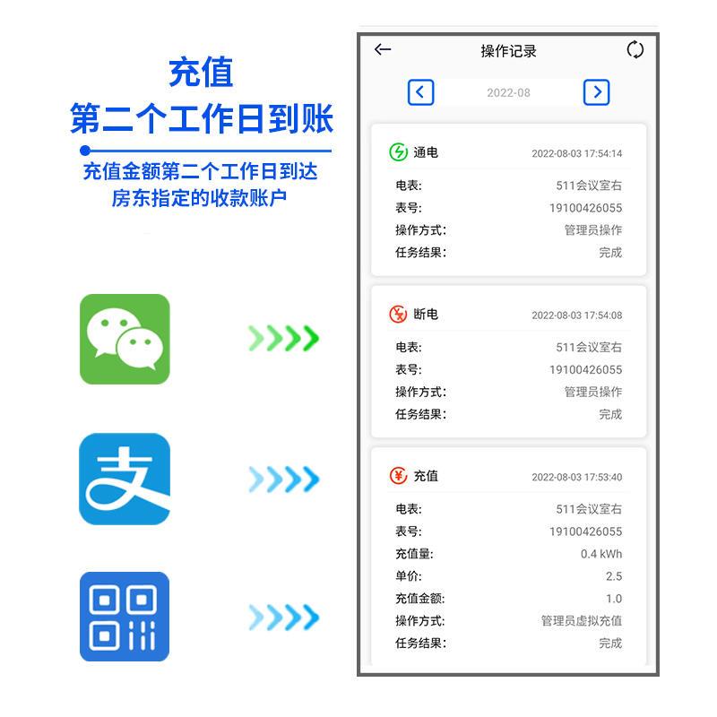 智能预付费单相电表4G远程抄表预付费手机充值220V出租房开盖断电