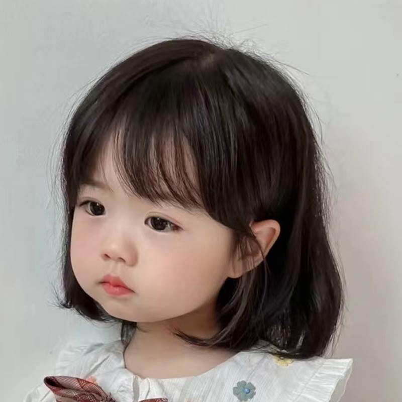 假发女婴儿波波头彷真短发儿童拍照造型宝宝透气轻薄头套浏海发型