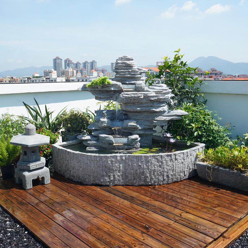 庭院鱼池景观装饰户外假山水景落地摆件阳台造景别墅花园流水喷