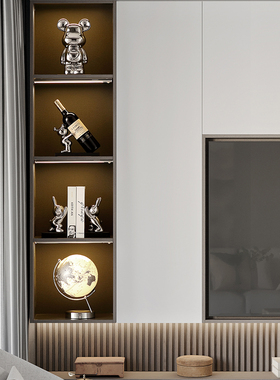 客厅电镀陶瓷兔子摆件轻奢高档家居饰品玄关酒柜桌面样板房装饰品