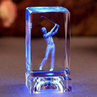 创意水晶内雕羽毛球可发光摆件送男生女生同学礼物校运会比赛奖品