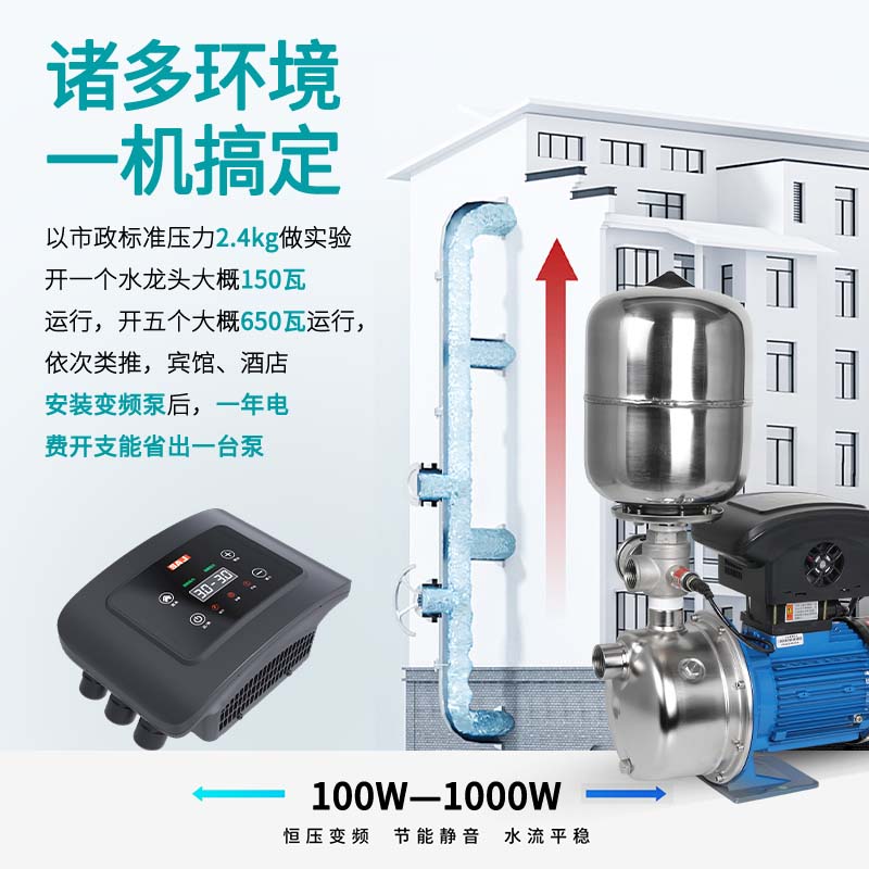 凌霄BJZ变频抽水泵不锈钢自吸泵恒压全自动家用增压泵井无塔供水