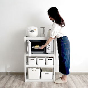 五金少女多功能厨房置物架落地柜子家用微波炉多层碗碟收纳家电架