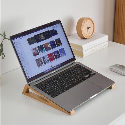 实木笔记本电脑支架便携式散热游戏本托架办公桌面立式增高支撑架