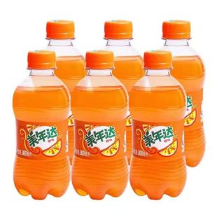 美年达橙味百事可乐300ml 24迷你瓶柠檬味七喜汽水无糖碳酸饮料