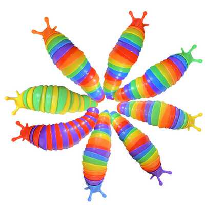 爆款蛞蝓解压毛毛虫鼻涕虫Fidget slug发泄pop it解压玩具