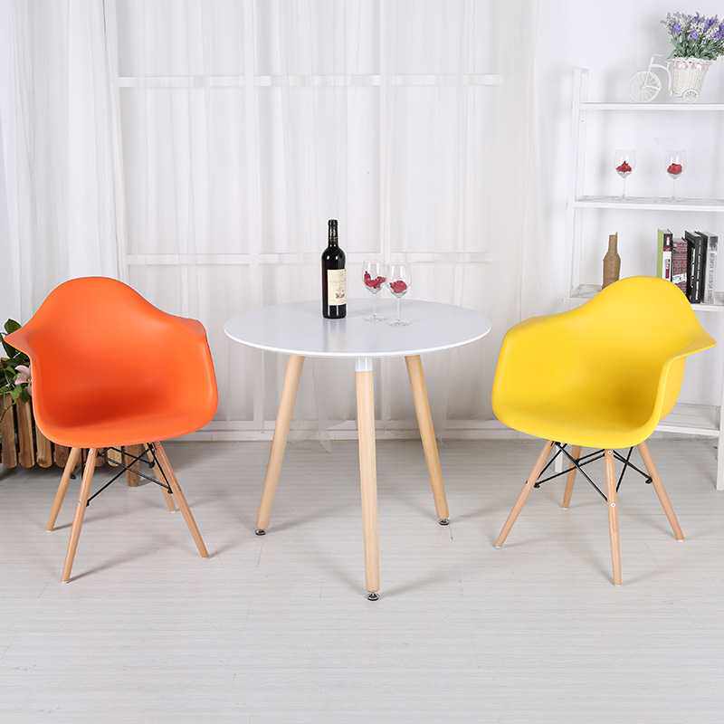多色靠背简约北欧塑料时尚休闲椅后现代创意靠背扶手餐椅子有